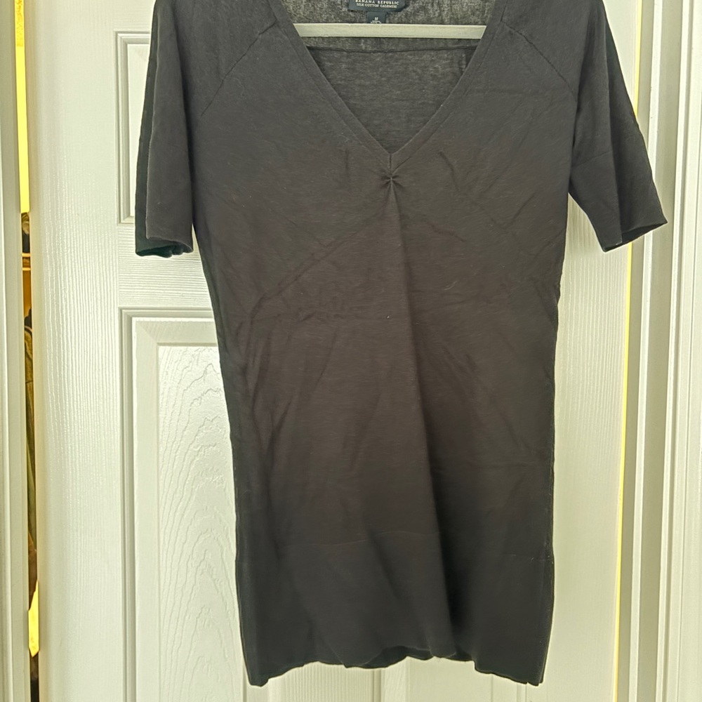 Banana Republic Black Silk Cotton Cashmere Top